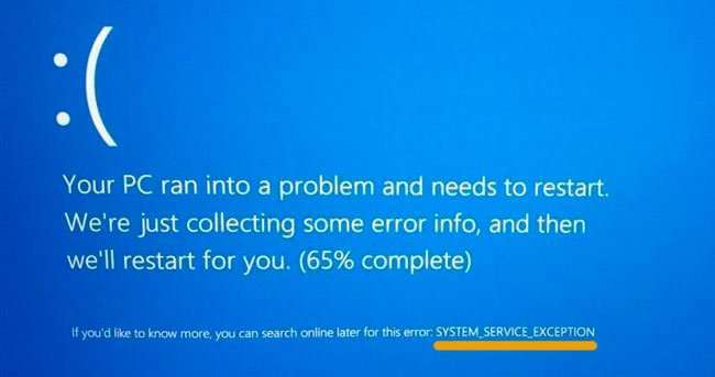 Як виправити SYSTEM SERVICE EXCEPTION Windows 10